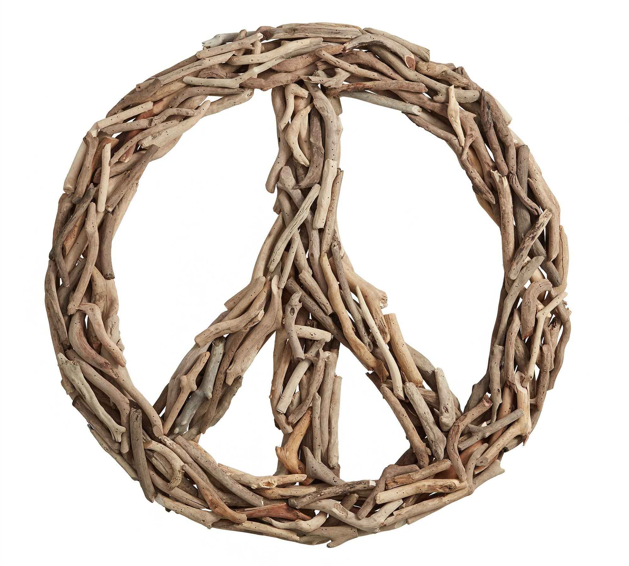Driftwood Peace Sign Wall Art - 36