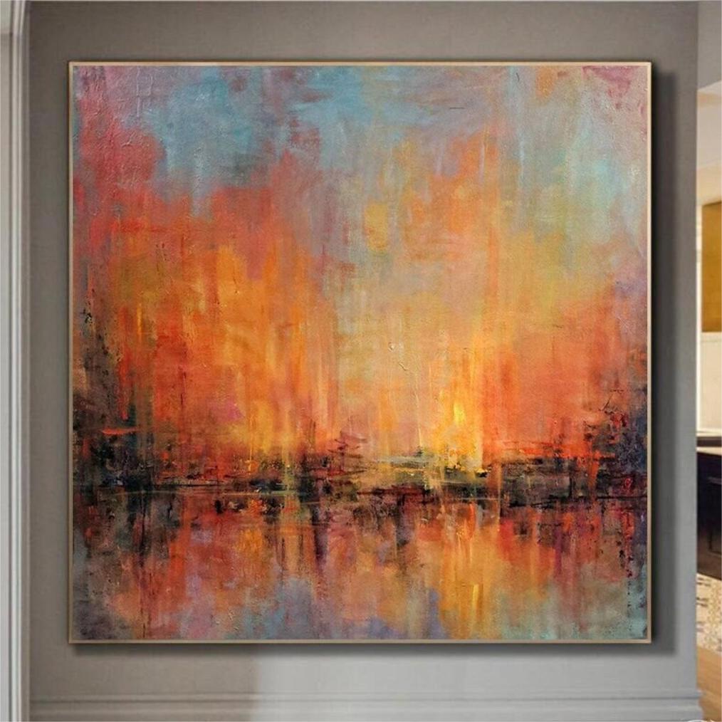 Gold Horizon Painting Abstract Sunset Painting