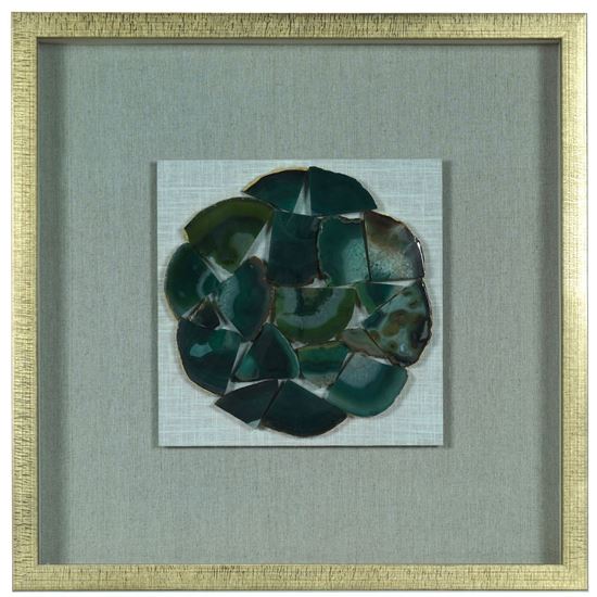 Shattered Agate Shadow Box Wall Décor (Green) 23.62