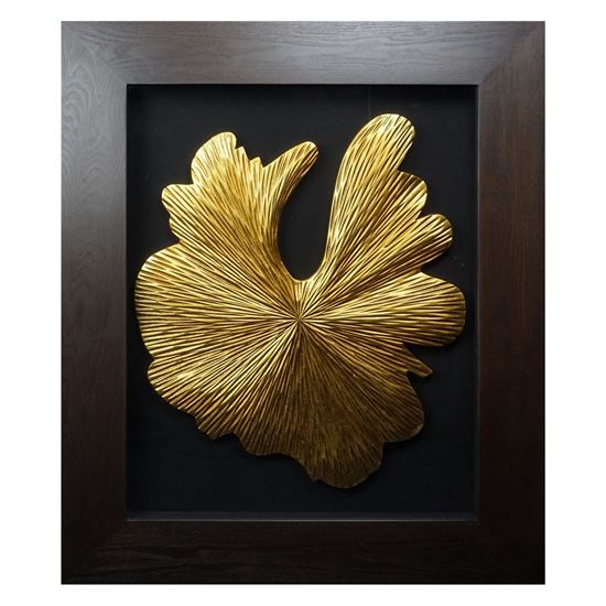 Golden Mushroom Shadow Box Wall Décor 28.35
